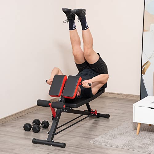 HOMCOM halterbank fitnessbank schuine bank multifunctioneel buiktrainer verstelbaar rvs zwart 64 x 146 x 73,5-85 cm - Image 3