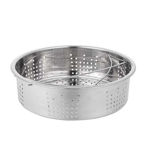NAMOARLY Cesta de Vapor de Acero Inoxidable Asas Dobles, Resistente al Calor y Frío, Adecuado para Cocinar al Vapor en Cocina Orificios Redondos Distribuidos Uniformemente