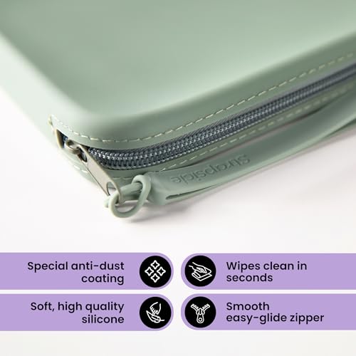 Strapsicle Silicone Clutch for Kindle & E-Readers – Multi-Purpose Bag for Phone, Wallet & Keys – Fits 6.8″–7″ Paperwhite 2024, 6″ Kindles, Kobos, Nook & iPad mini 6 – Anti-Dust Coating - Sage