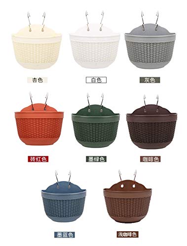 2Pcs Resin Wall Planters Hanging Flower Plant Pots Vertical Wall Mount Planter Pot Flower Basket For Railing Fence Wall Window Balcony #TOP6