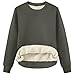 Fleece Sherpa Lined Sweatshirts for Women 2025 Fall Fashion Winter Crewneck Pullover Warm Solid Workout Loungewear Tops Thermal Hoodies Outfits Clothes