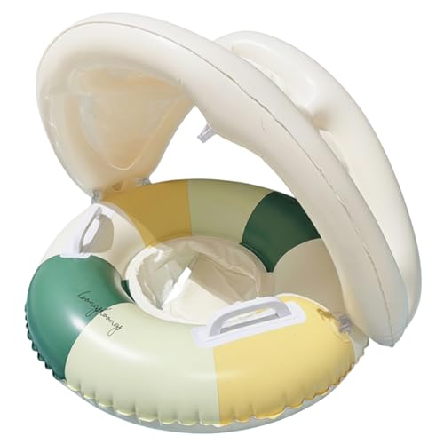 Lawnrden Flotador de Piscina para bebés con Dosel, Flotador para bebés con Dosel - Parasol UPF y Asiento Seguro para Piscina, Lago y Playa - Natación Inflable para de 6 a 12 Meses