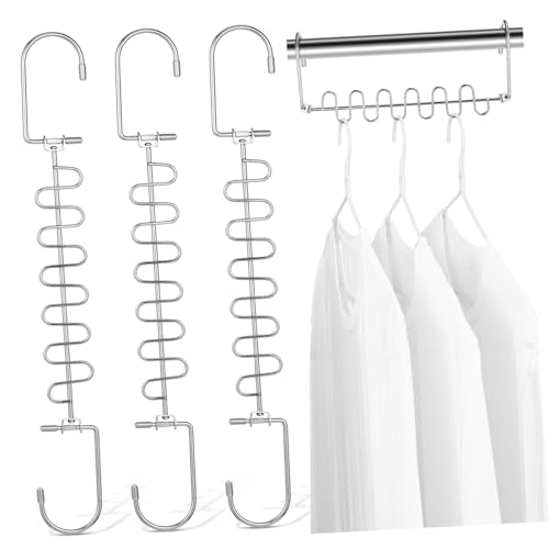 Happyyami Stainless Hooks Hanging Rods Pack Double Hooks Hanger Rack for Closet Organizer and Space Saver