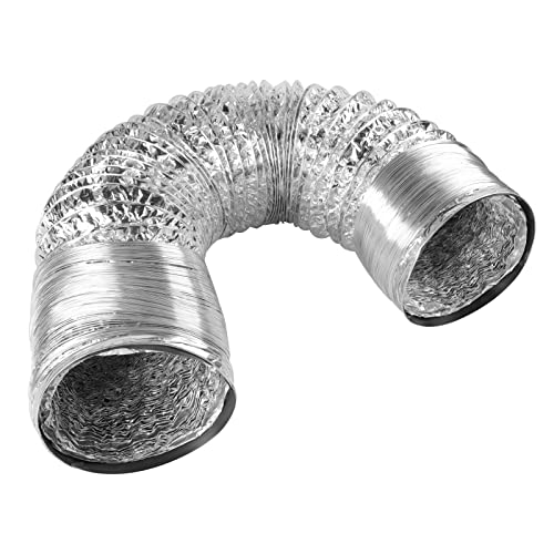 Flexible 4 Inch x 9.8FT Duct 3-Layer Dryer Vent Hose Insulated Aluminum Air Ducting for HVAC Ventilation Exhaust Cooling and Heating, 2 Clamps Included 3 410gBg0eoSL