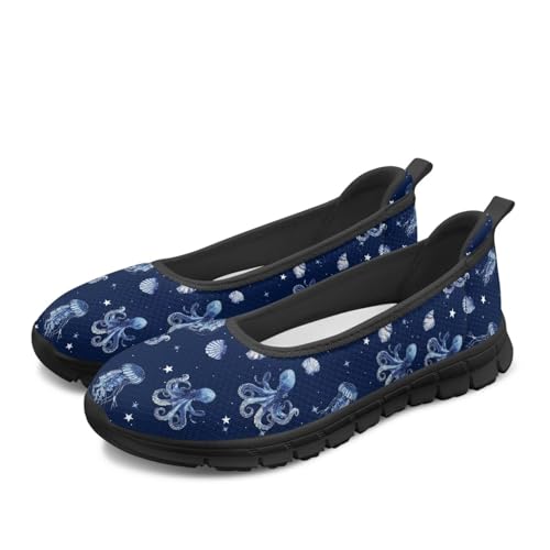 Women's Animals Slip On Sneakers Breathable Mesh Flats Shoes Lightweight Casual Walking Shoes for Shopping & Leisure Black Sole Size 6-11