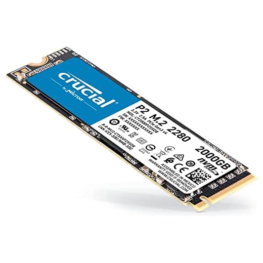Crucial P2 CT2000P2SSD8 SSD Interne 2To, Vitesses atteignant 2400 Mo/s (3D NAND, NVMe, PCIe, M.2)