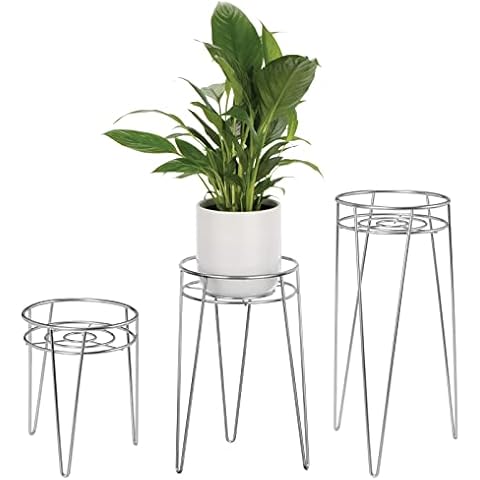 mDesign Juego de 3 Portamacetas de Metal Cover