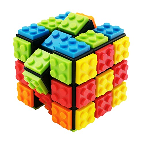 Speed Magic Cube 3x3 | Cubo de Rompecabezas, ladrillo Cuadrado con Base | Juguete clásico en Dos para niños, Adultos, niños y niñas