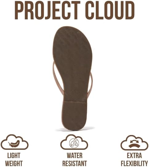 Project Cloud Filp Flops for Women Footwear- Lightweight and Memory Foam Insole Sandals for Women 2026 - Durable Non-Slip Beach Essentials Flats for Women Sandals (Foundations, TAUPEPA, 5.5) - Image 4