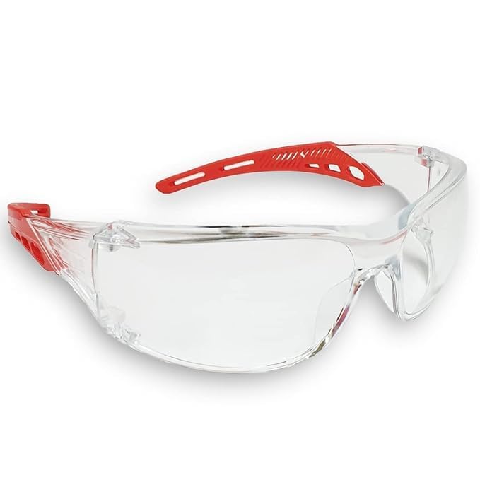 Image of Safety Goggles | Anti-Fog, Scratch-Resistant Polycarbonate Glasses, Chemistry Labs, Riding Motorcycle, Transparent, Eye Protection Glasses Industrial, Cycling Car Driving (Clear - Pack of 2)