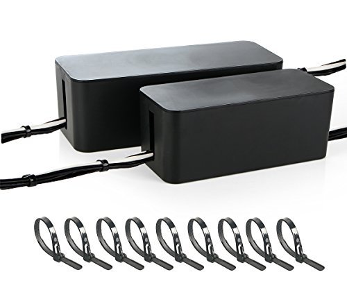 Party Zealot 2 Sets Large Cable Management Box Black Color 16 inches and Medium 13 inches Sizes Orga - //coolthings.us