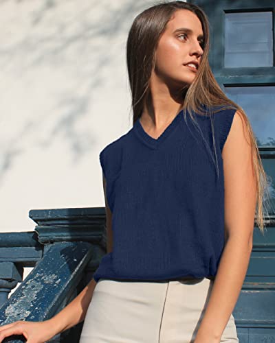Image of TINKUY Peru Women's Alpaca Wool V-Neck Sweater Vest - Soft Knitted Pullover - Authentic Peruvian Wool - Sizes S-2XL