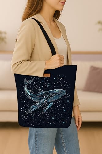 Image of The Purple Tree Eco-Friendly Canvas Tote Bag, Sustainable, Reusable Shopping, Beach, Travel or Everyday Tote, Wide Tote Bag