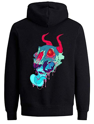 Sweat à capuche trippy psychedelic skull unisexe en sweat oversize noir
