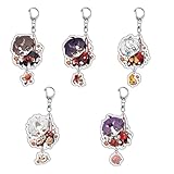 5pcs Love Deepspaces Acrylic Keychain - Sylus Chibi Figure Key Pendant - Loves Deepspace Cosplay Accessories