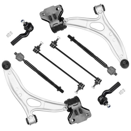 2005-2016 Ford F-250 / F-350 4WD Vehicles with Steering Wheel Oscillation 5 8pc Front Lower Control Arms Suspension Kit Fit for Ford for Focus 2012-2016 Ford C-Max 2013-2018 with Stabilizer Sway Bar End Inner Outer Tie Rod Ends K622788 K622753