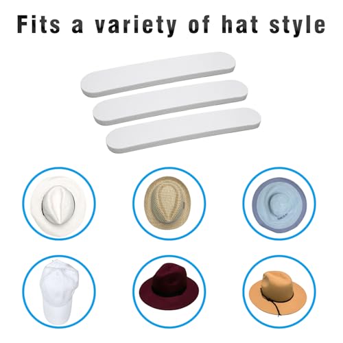 Image of 10 Pack Hat Size Reducer, Hat Size Tape, Inserts Liner Foam Reducing Tape for Men and Women's Hats, Caps (10, White)