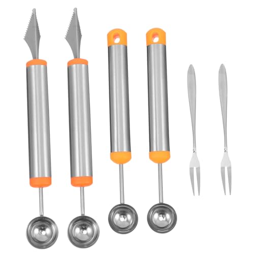 SOLUSTRE Set of 6 Fruit Ballers Stainless Steel Fruit Forks Smooth Surface Easy to Clean