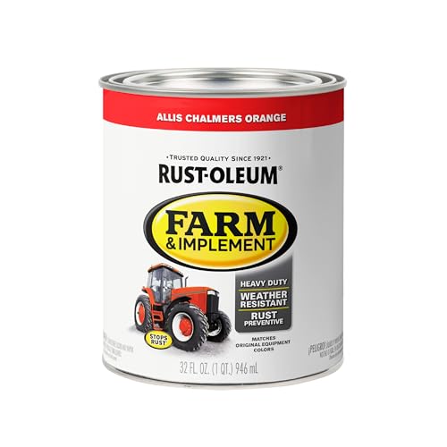 Image of Rust-Oleum 280156 Farm & Implement Enamel Paint, Quart, Allis Chalmers Orange, (Pack of 1)