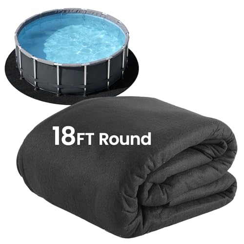Poolvio 18-Foot Round Above Ground Pool Liner Pad Geotextile Under Padding Extends Liner Life Puncture & Weed Barrier Eco-Friendly Fabric