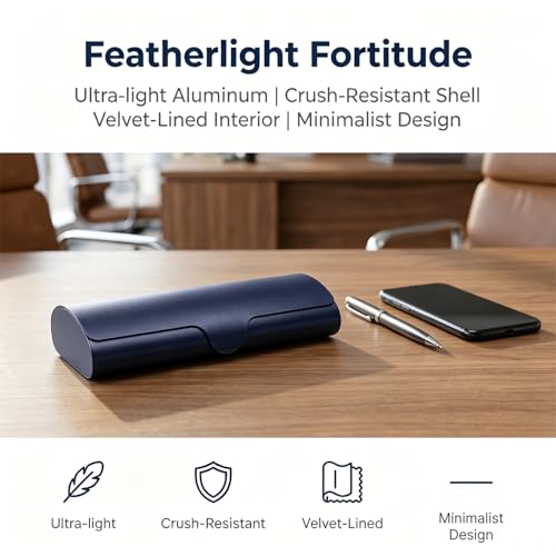 Image of Philley Aluminum Ultra-Light Eyeglasses Case Hard Shell Nearsighted Glasses Case for Women & Men