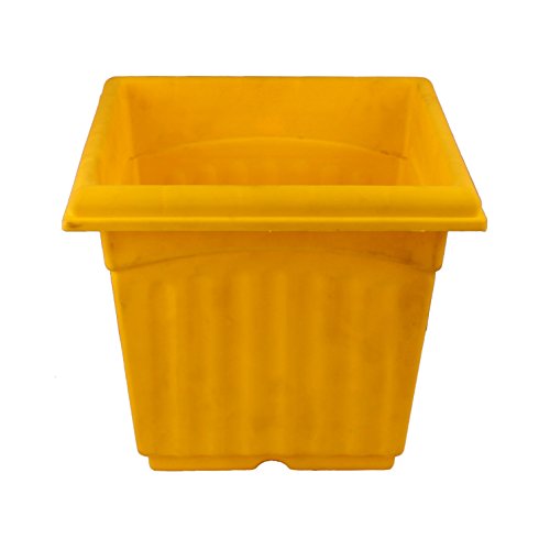 Image of Gardens Need Square Planter with Drip Tray Set (14-inch, Yellow, Pack of 2 Sets)