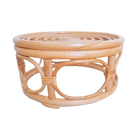 Soporte para macetas, soporte nórdico de ratán para macetas, soporte decorativo para suculentas, estante de mesa pequeño