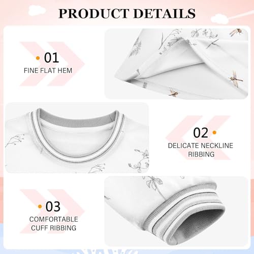 Dragonfly Girls Dresses Long Sleeve Sweatshirt Dress for Girls Winter Toddler Casual A Line Dresses Size 2-8T3