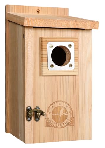 SISTERBIRD Bird Houses for Outside 1-1/2” Entrance Hole Cedar Birdhouses with Metal Guard Outdoor Bluebird Wren Swallow Finch Asssembly Required