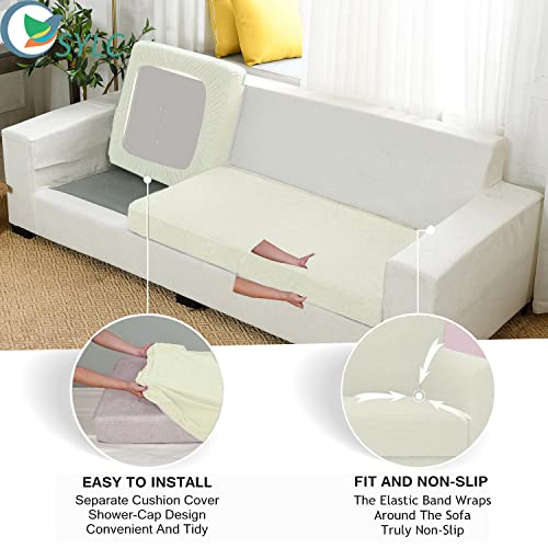 Housse extensible pour grand coussin de canapé afin de rénover un fauteuil usé