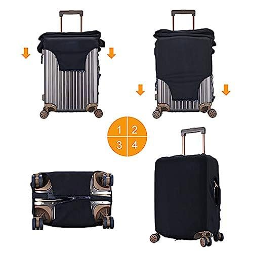 Image of Travel Suitcase Protector African American Girl Elastic Protective Washable Luggage Cover With Concealed Zipper Suitable For 18-32 Inch, Color-3-5, M (for 22--24 inch luggage)
