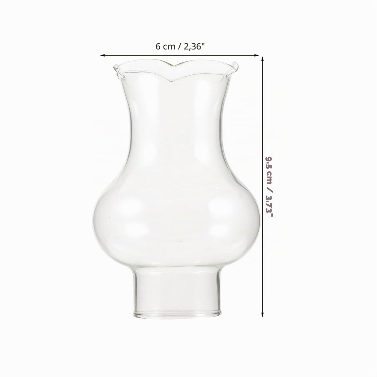 CHILDWEET Cheminée en Verre Transparente pour Lampe à Pétrole Abat-Jour Petit Diamètre 3 CM Accessoire pour Lampe à Kérosène Couvercle Résistant et Coupe-Vent Remplacement Ancien