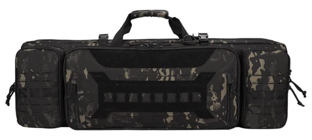 Bolsa de Escopeta Larga Doble Estuche de Transporte de Armas de Fuego Estuches de Rifle táctico al Aire Libre Resistente al Polvo de Agua Bolsa de Pistola Larga con Serrat (camufla