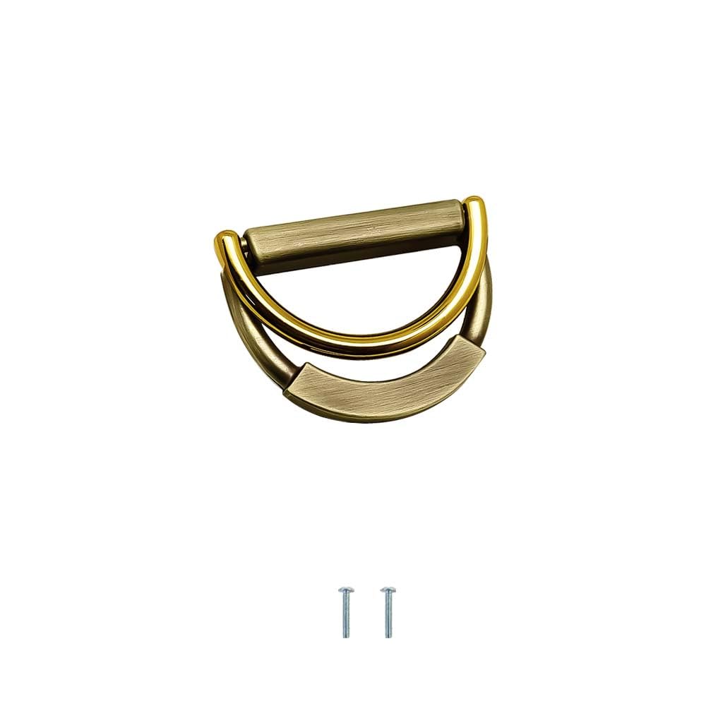 VOLO Antique Brass Cabinet Drawer Knobs - Kadi Pull Handle for Wardrobes, Cupboards, and Kitchen Drawers (Model Kadi-52) (1)