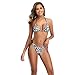 Maillots de Bain Femmes 2 Pieces Imprimé léopard Bikini Halter Réglable Push Up Swimwear De Plage Taille Basse Tied Désign Rembourré Beachwear Natation Costume L