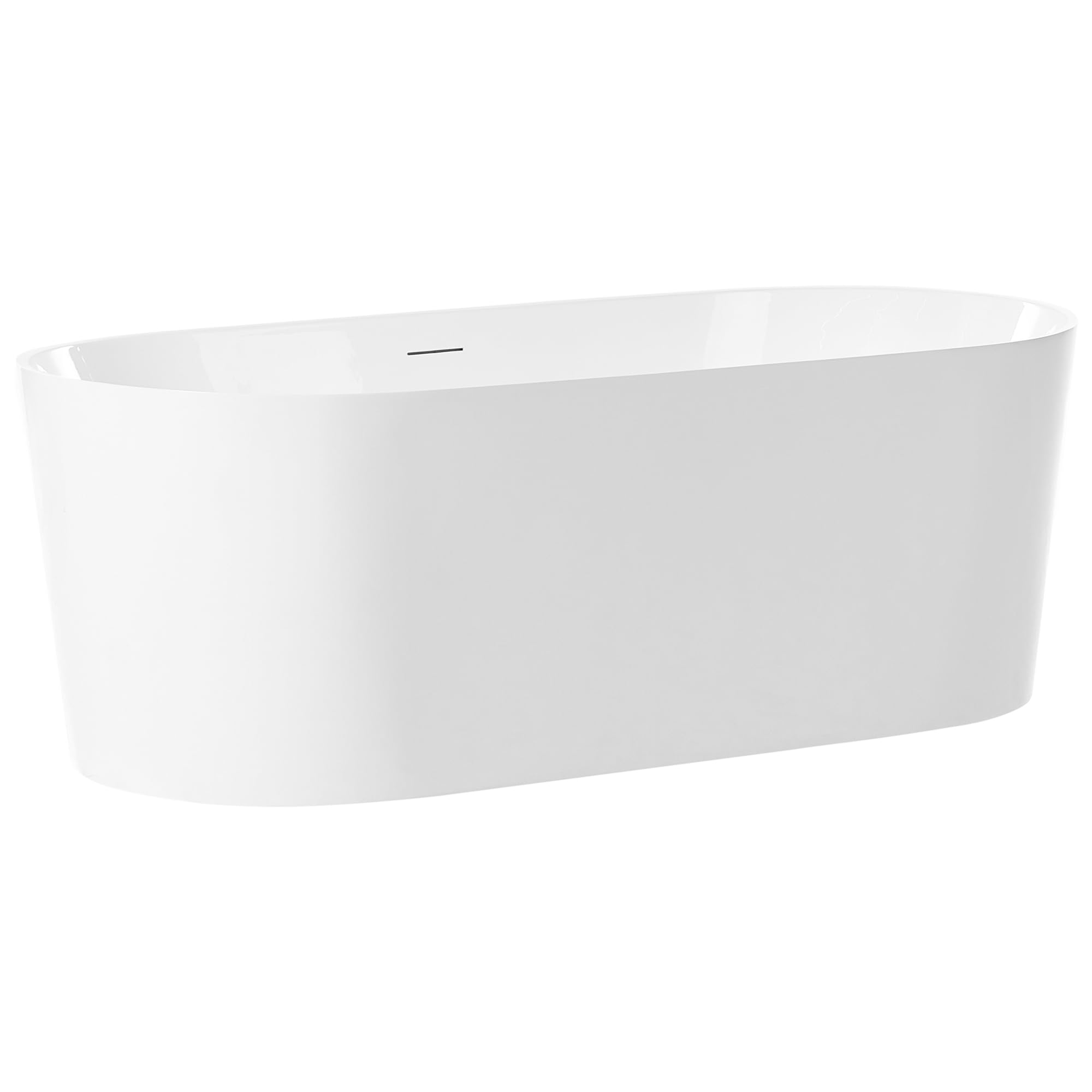 Bañera independiente moderna de acrílico forma ovalada con sistema de rebosadero 167 cm blanco Restinga