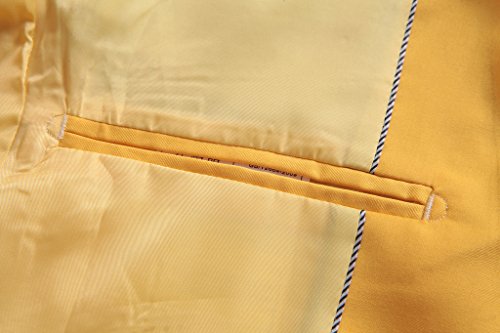 Mogu Mens Slim Fit One Button Casual Blazer Jacket Us Size 36 (Label Asian Size Xxl) Yellow #TOP7