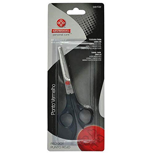 Tesoura Cabelo Desbastar 6' Pv, Mundial S/A, Preto