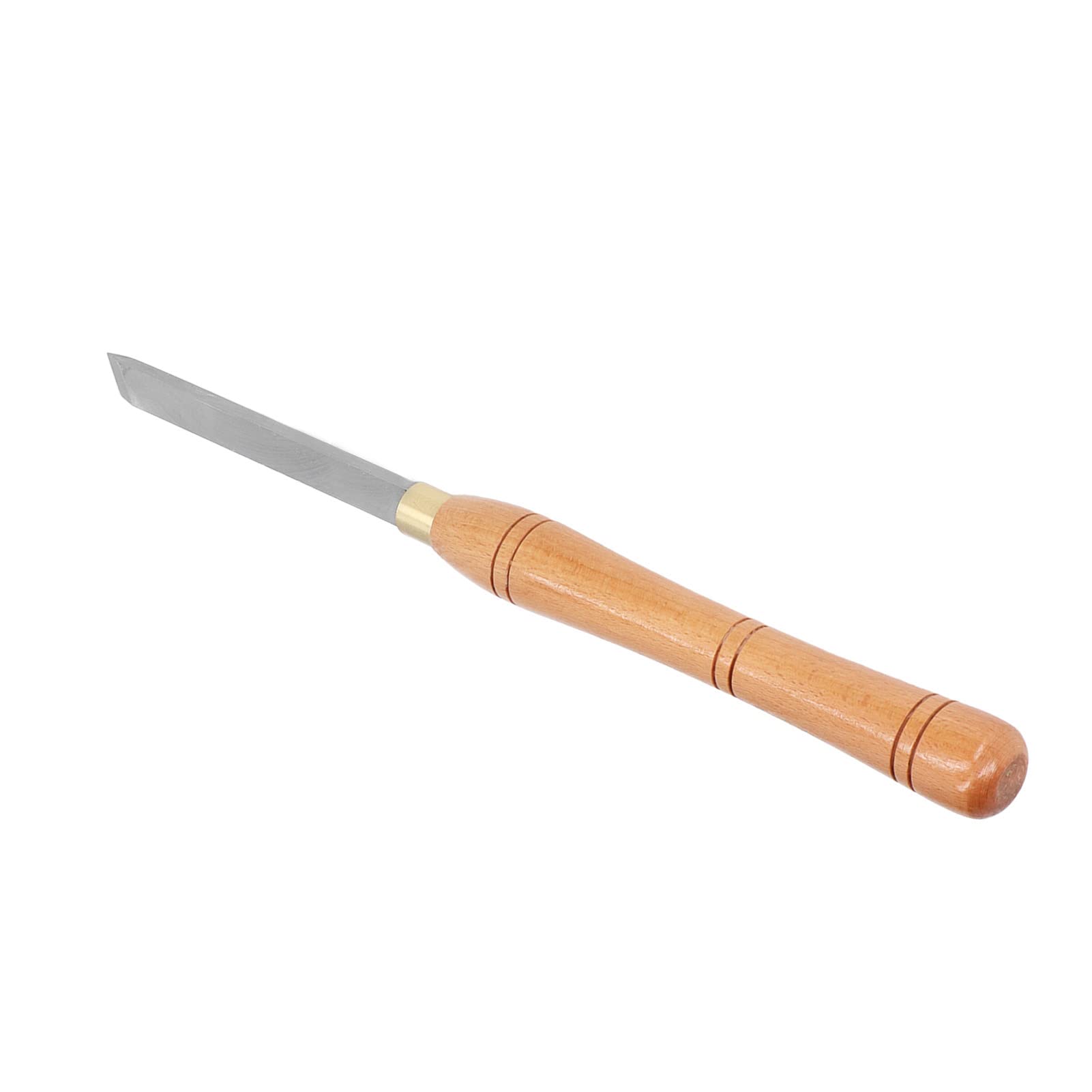 Gubia Sesgada para Torneado de Madera, Herramienta de Carpintería en Acero HSS con Mango de Haya, Cincel para Torno de Madera con Cubierta de Hoja