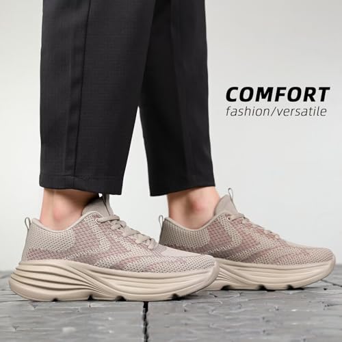 Image of WJA Men's Non Slip Walking Shoes Lightweight Breathable Casual Running Shoes Fashion Sneakers Mesh Workout Sports Shoes