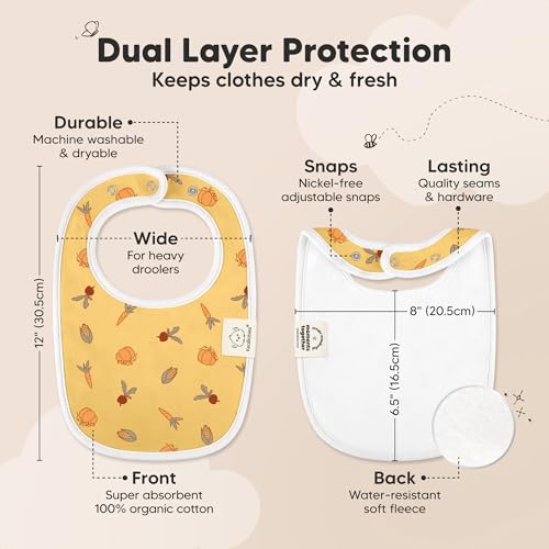 Image of KeaBabies 8-Pack Organic Baby Bibs for Drooling and Teething (Countryside) | Soft Cotton Bibs for Baby Girl, Boy, Extra Absorbent, Easy to Clean & Put On, Toddler, Newborn, Infant 0-24 Months