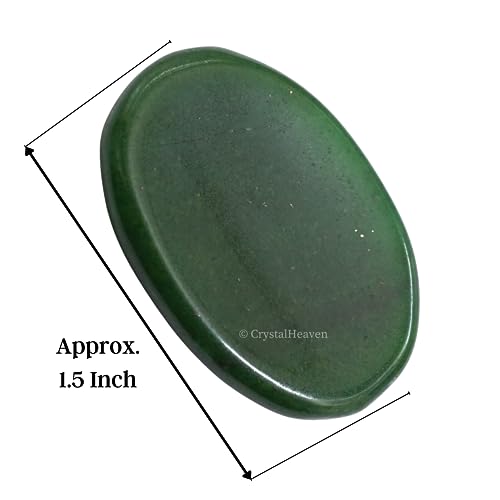 Image of Dark Green Aventurine Crystal Thumb Worry Pebbles Stones For Anxiety