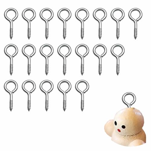 WUERKIYA Lot de 20 vis à œillets et crochets de plafond - Vis de blocage pour hamacs, auvents, chaises à bascule - Vis métalliques pour installation facile et sécurisée - Charge maximale 90 kg