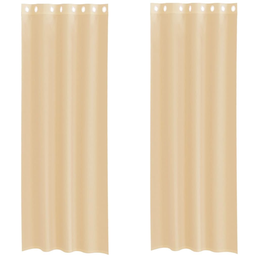 Vidaxl Sand Voile Curtains With Grommets 2 Pcs