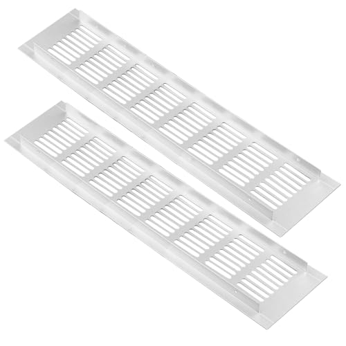 Grille de ventilation blanche en aluminium 80x350 mm pour meuble