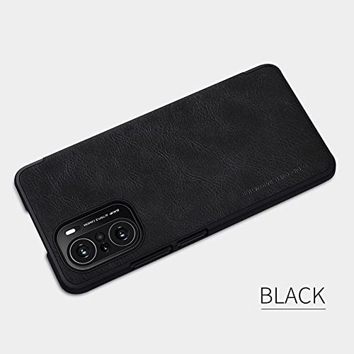 Image of Nillkin Case for Xiaomi Mi 11X 11 X / 11X Pro /Poco F3 (6.67 inch Inch) Qin Genuine Classic Leather Flip Folio + Card Slot Black Color