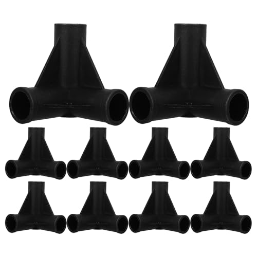 GALPADA Conectores de Unión en T para Parque Infantil 19,2 Mm Interiores, 10 Piezas de Plástico PP Negro, Accesorios para Instalación de Tuberías y Reparación de Cercados