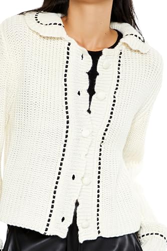 Forever 21 Women's Stitched-Trim Cardigan Sweater3