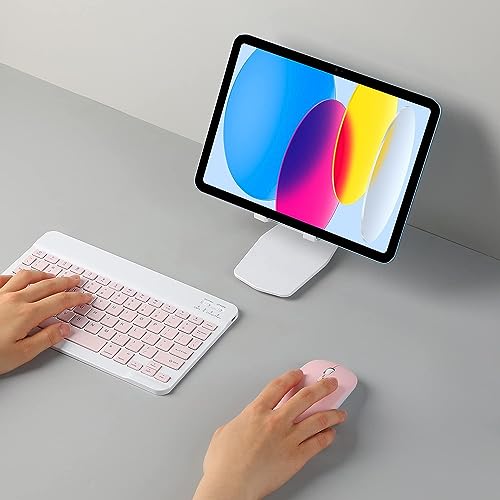 Image of Rechargeable Bluetooth Keyboard and Mouse Combo, Universal Ultra-Slim Wireless Keyboard Mouse Set for Android Windows 1Pad 1Phone Samsung Tablet Portable Compact Keyboard Set