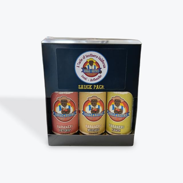 Uncle Keith's Gourmet Foods Condiment Trio Box, Habanero Ranch, Ketchup and Mustard 12 Ounces